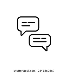 Flat Stroke Icon of Message for UI Indicating Digital Discussion, Inbox Message, Chat Text, User Notification, and Communication Alert