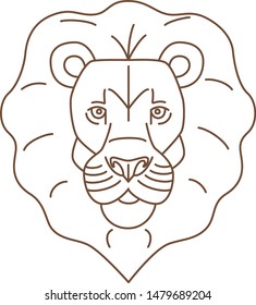 flat stroke lion for t-shirt