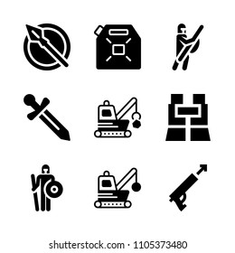 flat, structure, petrol and knight icons in War vector set. Graphics for web and design