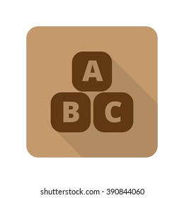 Flat style Abc Blocks web app icon on light brown background