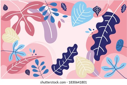 Flat style abstract floral background