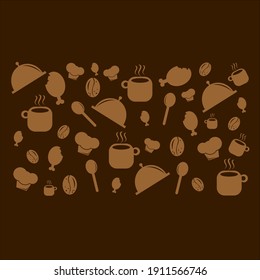 flat style abstract food design. restaurant concept, cards, posters, banners, flyers