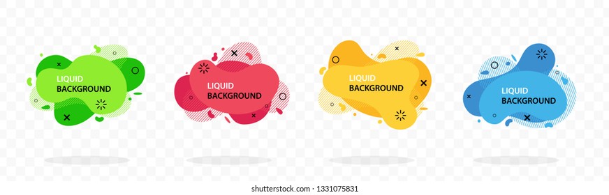 Flat style abstract vector banner set isolated. Modern geometric liquid form with various colors. Modern template. Template for the design for logo, flyer, presentation etc. Vector illustration