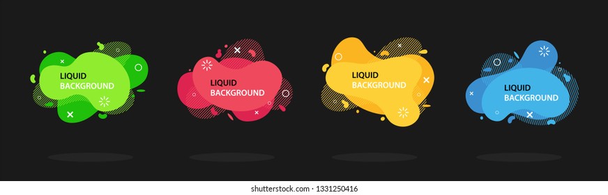Flat style abstract vector banner set isolated. Modern geometric liquid form with various colors. Modern template. Template for the design for logo, flyer, presentation etc. Vector illustration