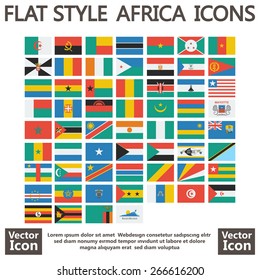 Flat style Africa flags set