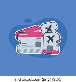 Flat style airplane ticket vector illustration

