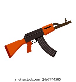 Flache Art AK47 Gewehrillustrierung für Design-, Militär-, Waffen- und Sicherheitsthemen