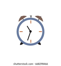 Flat style alarm clock retro classic design icon. Vector iilustration.