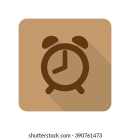 Flat style Alarm Clock web app icon on light brown background