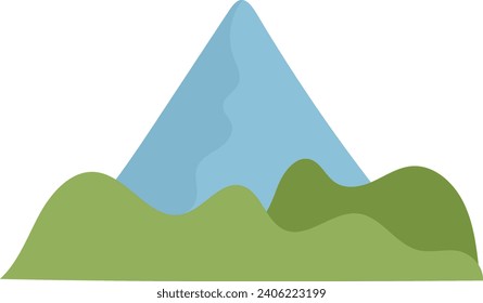 Flat style alpine mountain mountain day icon