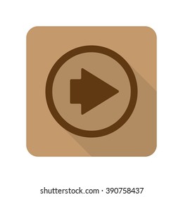 Flat style Arrow Right web app icon on light brown background