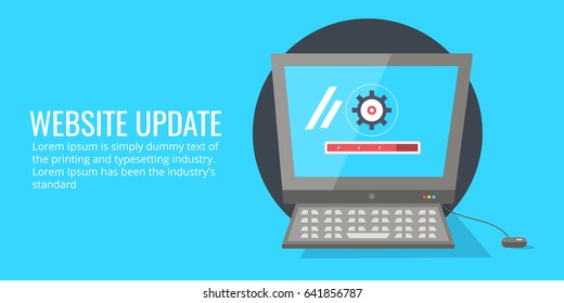 Flat style artwork of Website upgrade, website maintenance, configuration vector banner