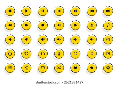 flat style audio player button sign design vector