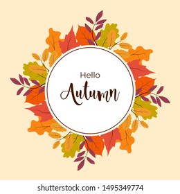 Flat style autumn leave background