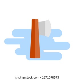 Flat style axe icon. Felling trees. Ax. Vector.