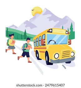 Flat Style Back to School Illustrations