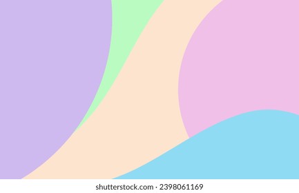 Flat style backdrop using pastel colors with wavy style design in vector illustration. Beautiful pastel color seamless pattern background design using fashion concept. Eps10 Vector