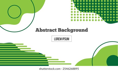Plano de fundo de estilo plano com formas geométricas abstratas em verde. Planos de fundo estilo Eco para o site, página de aterrissagem e texturas conceito vetor