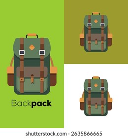 Flat Style Backpack Icon Set