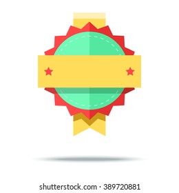 Flat style badge icon. Vector badge, simple style design.