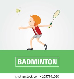 Flat Style Badminton Player Vector