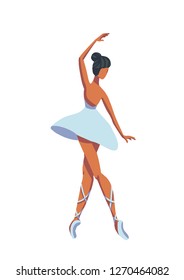 flat style. ballerina in tutu