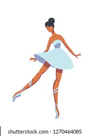 flat style. ballerina in tutu