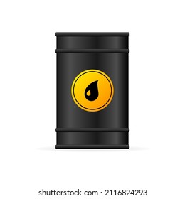 Aceite de barril de estilo plano para el diseño conceptual. Fondo aislado. Ilustración vectorial de dibujos animados planos. Icono de vector