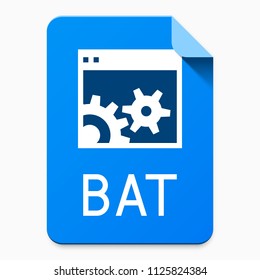 Flat style BAT file icon. Graphical user interface element for websites, data storage services & applications. Vector illustration