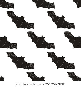 Flat style bat on a white background. Cartoon halloween vector illustration.