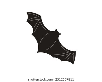 Morcego de estilo plano em um fundo branco. Ilustração do vetor de Halloween.