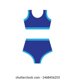 Flat style bathing suit. Swimsuit icon. Vector illustration.