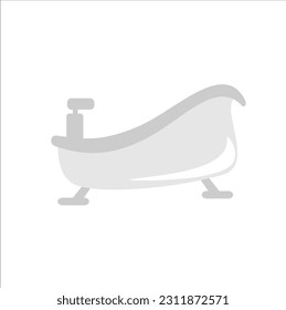 Flat style bathtub illustration. Vector Image with White Background. vector design
