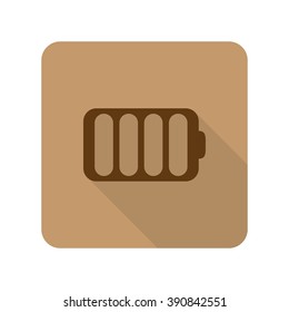 Flat style Battery web app icon on light brown background