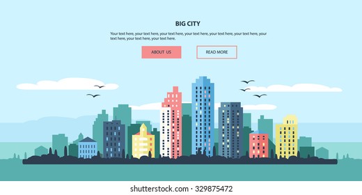 flat style big city - for website