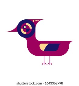 Flat style bird illustration. Abstract bird icon.