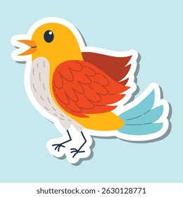 Flat style bird sticker featuring a charming and minimal look. Ideal for fun stationery, kids’ designs, digital elements, or nature-themed creative projects.
