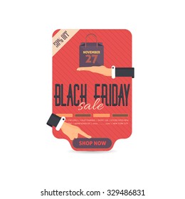 Flat Style Black Friday Theme Website Banner Template