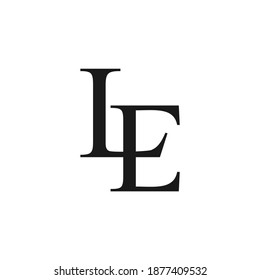 Flat style black LE lettering design