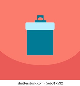 Flat style blank, realistic notepad, notebook isolated on colour square