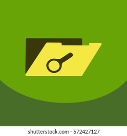 Flat style blank, realistic notepad, notebook isolated on colour square free blank with magnifier