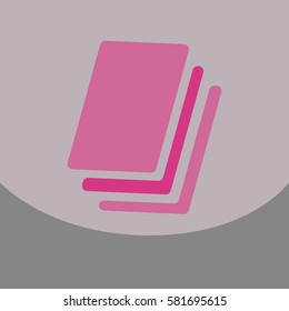 Flat style blank, realistic notepad, notebook isolated on colour square