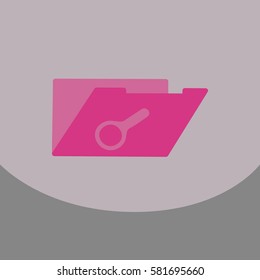 Flat style blank, realistic notepad, notebook isolated on colour square free blank with magnifier
