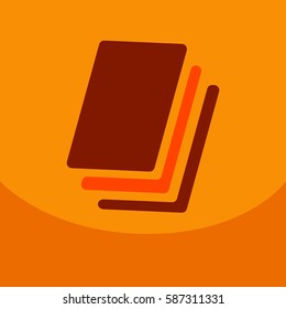Flat style blank, realistic notepad, notebook isolated on colour square