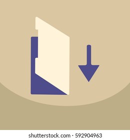 Flat style blank realistic notepad, notebook isolated on colour square
