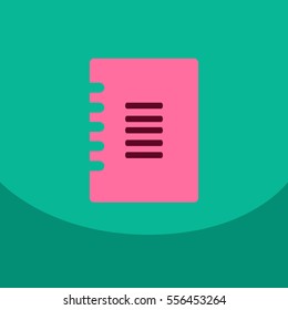 Flat style blank with spiral, realistic notepad, notebook isolated on colour square