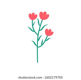 Flat Style Blooming Flower Illustration