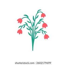 Flat Style Blooming Tulip Illustration