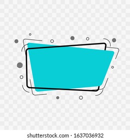 Flat Style Blue and Black Trendy Sign Banner Label Design Element