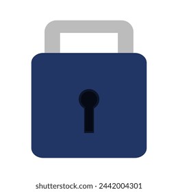 Icono de candado cerrado azul de estilo plano